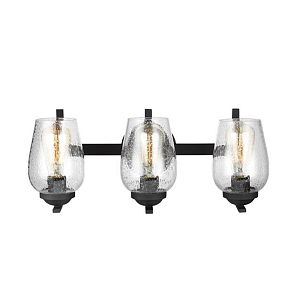 Бра черного цвета с 3-мя плафонами из прозрачного стекла с пузырьками Generation Lighting