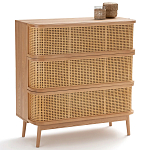 Комод с 3-мя ящиками из плетеного ротанга Ruiz Light Chest of Drawers варинант исполнения - 2 | Loft Concept в Ульяновске