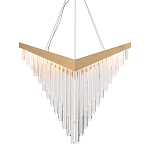 Люстра золотого цвета в форме галочки с каскадом длинных прозрачных трубок Eurofase варинант исполнения - 1 | Loft Concept в Ульяновске