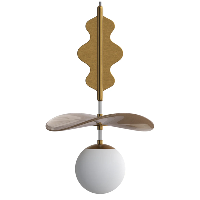 Подвес Bloomy 3 Бежевый Белый Латунь в Ульяновске | Loft Concept 