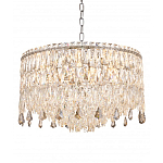 Люстра круглая с хрустальными подвесками на серебряном каркасе Roul Crystal Light варинант исполнения - 4 | Loft Concept в Ульяновске