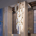 Люстра в современном стиле с 30-ю каскадными светодиодными лампами Golden LED Rain варинант исполнения - 3 | Loft Concept в Ульяновске