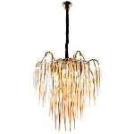 Люстра со стеклянными подвесками янтарного цвета Ambre Glass Chandelier 70 варинант исполнения - 3 | Loft Concept в Ульяновске