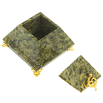 Шкатулка пирамида из натурального камня змеевик Stone Casket варинант исполнения - 2 | Loft Concept в Ульяновске