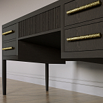 Большой Рабочий стол Primo с 5 выдвижными ящиками Темный орех варинант исполнения - 3 | Loft Concept в Ульяновске