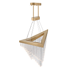 Люстра золотого цвета в форме галочки с каскадом длинных прозрачных трубок Eurofase варинант исполнения - 5 | Loft Concept в Ульяновске