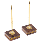 Настольный письменный набор с часами и визитницами из природного камня обсидиана Royal Present варинант исполнения - 4 | Loft Concept в Ульяновске