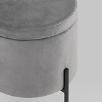 Серый пуф на черных ножках SANJAY варинант исполнения - 4 | Loft Concept в Ульяновске