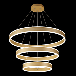 Люстра подвесная светодиодная с тремя золотистыми кольцами Ring Horizontal варинант исполнения - 2 | Loft Concept в Ульяновске