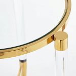 Золотой приставной столик с круглой стеклянной столешницей Weightless Table варинант исполнения - 4 | Loft Concept в Ульяновске