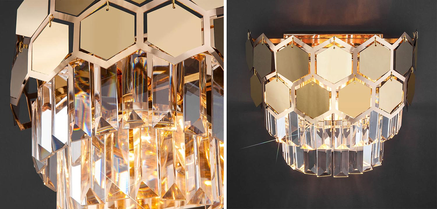 Бра Hanging Hexagon Moira Sconce gold Бра Hanging Hexagon Moira Sconce gold - Loft-Concept в Ульяновске