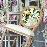 Стул бежевый из натурального бука с изображением птиц и цветов Blooming Birds варинант исполнения - 3 | Loft Concept в Ульяновске