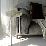 Круглый журнальный столик со столешницей из эпоксидной смолы Epoxy Resin Flowers Coffee Table варинант исполнения - 3 | Loft Concept в Ульяновске