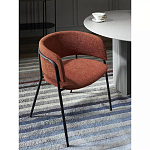 Стул полукруглый мягкий с буклированной обивкой Chair with Boucle Upholstery варинант исполнения - 2 | Loft Concept в Ульяновске