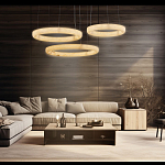 Люстра с 3-мя кольцами из натурального камня Minerals of Light варинант исполнения - 3 | Loft Concept в Ульяновске