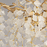 Люстра подвесная золотого цвета с декоративными ветвями и прозрачными рельефными подвесками FAIRYTREE Light варинант исполнения - 4 | Loft Concept в Ульяновске