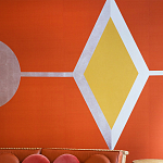 Обои ручная роспись Chez Nina by India Mahdavi Lantana colourway on Arancio dyed silk варинант исполнения - 3 | Loft Concept в Ульяновске