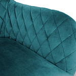 Барный стул со спинкой и подлокотниками на 4-х деревянных ножках Douglas Rhombus Бирюзовый Велюр варинант исполнения - 2 | Loft Concept в Ульяновске