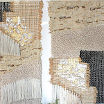 Триптих Геометрический гобелен бежевый Figurative Beige Wall Hangings варинант исполнения - 1 | Loft Concept в Ульяновске