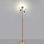 Торшер с 2-мя фигурками птиц на изогнутых прозрачных трубках Ganthea варинант исполнения - 2 | Loft Concept в Ульяновске