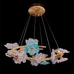 Люстра круглая на золотом каркасе с цветочным декором Miscellaneous herbs варинант исполнения - 1 | Loft Concept в Ульяновске