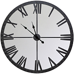 Часы настенные зеркальные с чёрным металлическим циферблатом Mirror Tower Clock варинант исполнения - 1 | Loft Concept в Ульяновске
