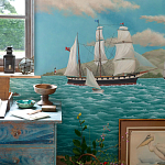 Обои ручная роспись Nantucket Crossing Brandt colourway on scenic paper варинант исполнения - 2 | Loft Concept в Ульяновске