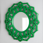 Зеркало круглое в ажурной зеленой раме Green Floral Pattern варинант исполнения - 2 | Loft Concept в Ульяновске