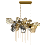 Люстра подвесная с 22-мя гранёными стеклянными плафонами с вертикальными подвесками Gilded Mirage  варинант исполнения - 2 | Loft Concept в Ульяновске