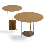 Дизайнерский круглый кофейный стол из металла с мраморным декором PANNA COTTA Coffee Table варинант исполнения - 6 | Loft Concept в Ульяновске