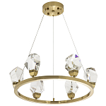 Подвесная круглая люстра с хрустальными плафонами Esme Crystal Brass Ring Chandelier варинант исполнения - 2 | Loft Concept в Ульяновске