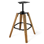 Барный стул со спинкой и подлокотниками на 4-х деревянных ножках Douglas Rhombus Коричневый Велюр варинант исполнения - 5 | Loft Concept в Ульяновске