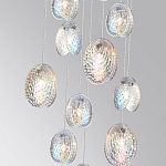 Люстра каскадная с 11-ю круглыми плафонами из рельефного стекла Disc Light варинант исполнения - 3 | Loft Concept в Ульяновске