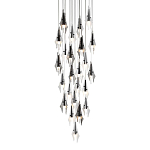 Люстра каскадная с 24-мя рельефными прозрачными плафонами в форме лепестков Glass Pod  варинант исполнения - 1 | Loft Concept в Ульяновске