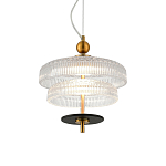 Подвесной светильник многослойный из рифленого прозрачного стекла Academy of Light варинант исполнения - 2 | Loft Concept в Ульяновске