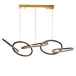Люстра подвесная золотая в форме изогнутых колец Curved Rings варинант исполнения - 1 | Loft Concept в Ульяновске
