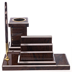 Настольный письменный набор из природного камня обсидиана с декором в виде Коня Team leader варинант исполнения - 6 | Loft Concept в Ульяновске