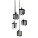 Люстра с 5-ю плафонами серого цвета Smoked Prism варинант исполнения - 1 | Loft Concept в Ульяновске