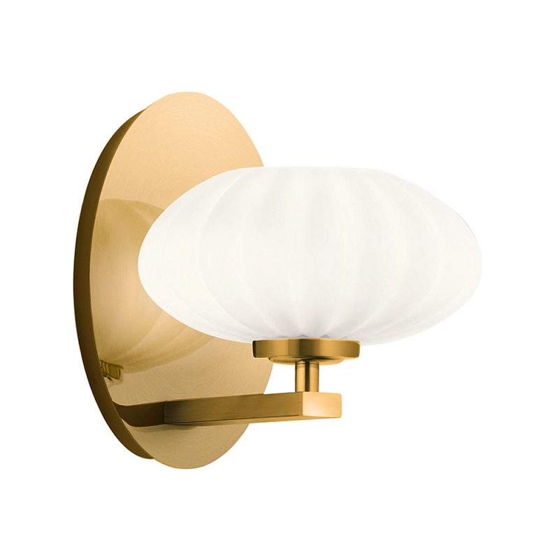  Бра с круглым плафон из матового белого стекла Kichler Золотой Белый Бежевый в Ульяновске | Loft Concept 