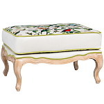 Банкетка золотистая из натурального бука с изображением птиц и цветов Blooming Birds варинант исполнения - 1 | Loft Concept в Ульяновске