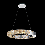 Люстра серебряная в форме кольца с мозаичным хрустальным оформлением Sparks of Crystal варинант исполнения - 1 | Loft Concept в Ульяновске