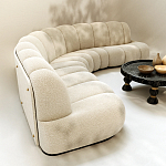 Диван Limoges полукруглой формы с обивкой букле молочного цвета варинант исполнения - 3 | Loft Concept в Ульяновске