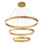Люстра подвесная светодиодная с тремя золотистыми кольцами Ring Horizontal варинант исполнения - 1 | Loft Concept в Ульяновске