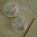 Круглая подставка под благовония из эпоксидной смолы с цветами белая Epoxy Resin Flowers Incense Stand White варинант исполнения - 3 | Loft Concept в Ульяновске