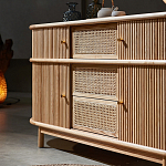 Дизайнерский комод овальный с фактурным фасадом и вставками из плетеных элементов Ambar варинант исполнения - 3 | Loft Concept в Ульяновске