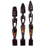 Комплект из трёх деревянных статуэток в виде аборигенов Three Aborigines Figurines варинант исполнения - 3 | Loft Concept в Ульяновске