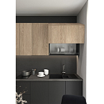 Черный матовый кухонный гарнитур с фасадом под дерево Renart Kitchen Set варинант исполнения - 4 | Loft Concept в Ульяновске