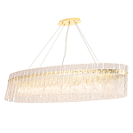 Люстра подвесная овальная с рельефными стеклянными панелями и золотым металлическим каркасом Textured Glass Chandelier варинант исполнения - 2 | Loft Concept в Ульяновске