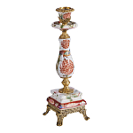 Подсвечник с цветочной росписью из фарфора с бронзовыми элементами Eden Garden варинант исполнения - 1 | Loft Concept в Ульяновске