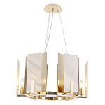 Люстра подвесная круглая с мраморными прямоугольными вставками и золотым основанием Диаметр 55 см Marble square Chandelier варинант исполнения - 4 | Loft Concept в Ульяновске